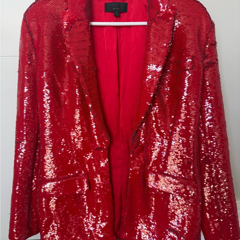 Women’s Michael Costello Red Sequin Blazer